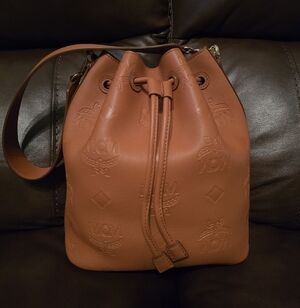 MCM Dessau Drawstring In Embossed Monogram Leather